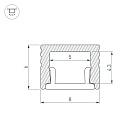 Профиль SL-MINI-8-H6-2000 ANOD BLACK (Arlight, Алюминий) Lednikoff