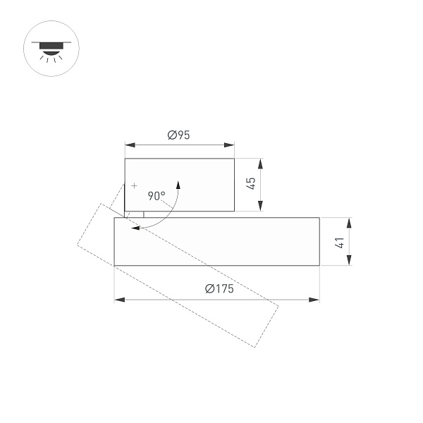Светильник SP-RONDO-FLAP-R175-16W Warm3000 (WH, 110 deg) (Arlight, IP40 Металл, 3 года) Lednikoff