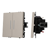 ARL NOBE Выключатель 2 кл подсветка софт-тач кашемир SWT-MK02-SFPL-L-CA (250V, 10A) (Arlight, -)