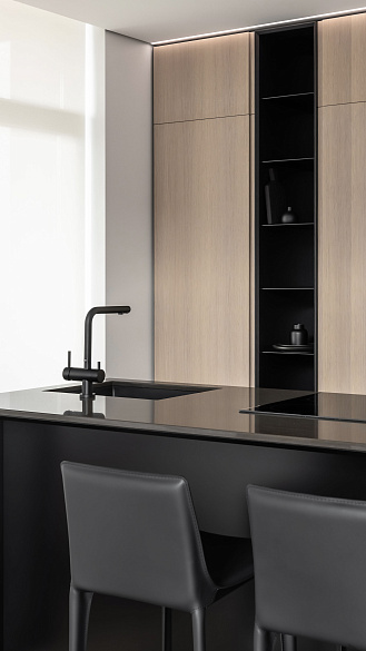 Квартира для юриста в черно-белых тонах г. Москва