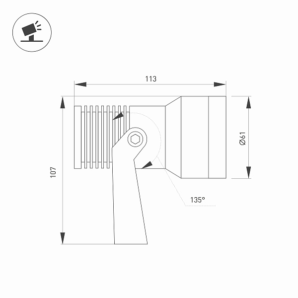 Светильник KT-RAY-COLOR-R61-12W RGB-Warm3000 (DG, 36 deg, 12V) (Arlight, IP67 Металл, 3 года) Lednikoff