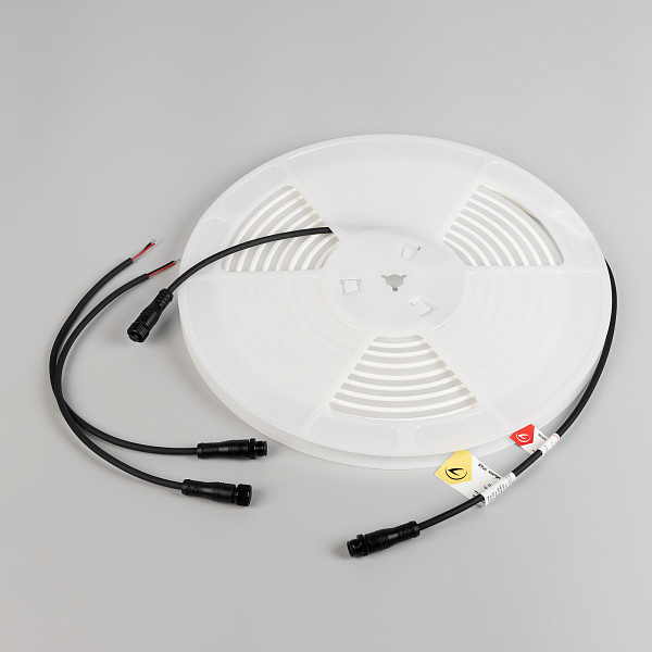 Светодиодная лента герметичная WAVE-TOP-PU-A144-10x10mm 24V Warm3500 (5 W/m, IP68, 5m, wire x2) (Arlight, Вывод боковой, 3 года)