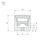 Силиконовый профиль WPH-FLEX-1212-TOP-S8-20m WHITE (Arlight, Силикон) Lednikoff