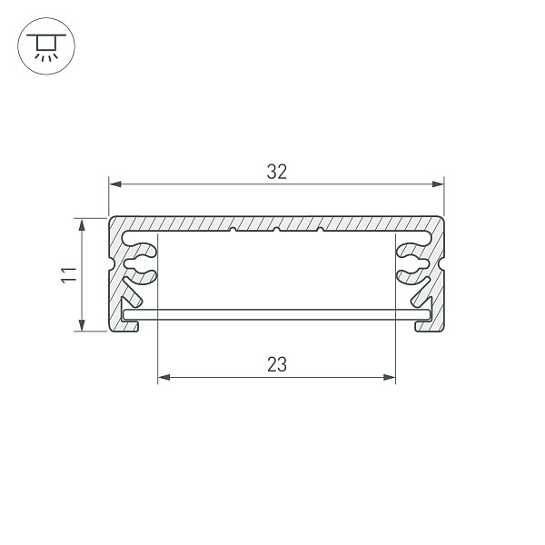 Профиль TOP-WIDE-H11-2000 (P30, С) (Arlight, Алюминий) Lednikoff