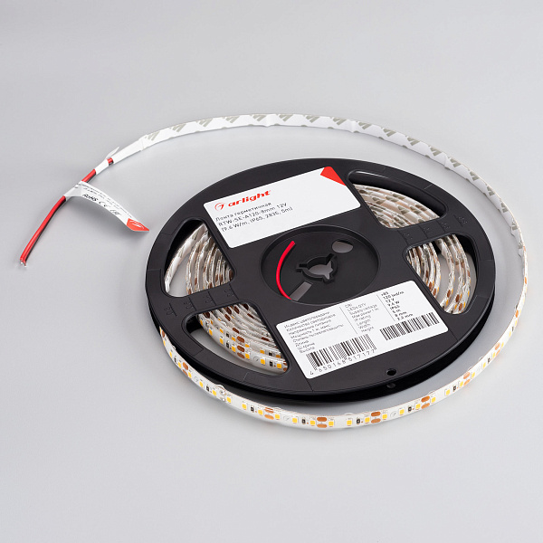 Светодиодная лента герметичная RTW-SE-A120-8mm 12V Cool 10K (9.6 W/m, IP65, 2835, 5m) (Arlight, 9.6 Вт/м, IP65) Lednikoff