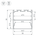 Профиль LINE-S-5050-3000 BLACK (Arlight, Алюминий) Lednikoff