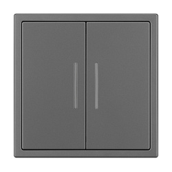Механизм звонкового выключателя двухклавишный LED SWT-NOBE-MKR2-SFPL-L-GR (230V, 10A) (Arlight, Серый базальт)