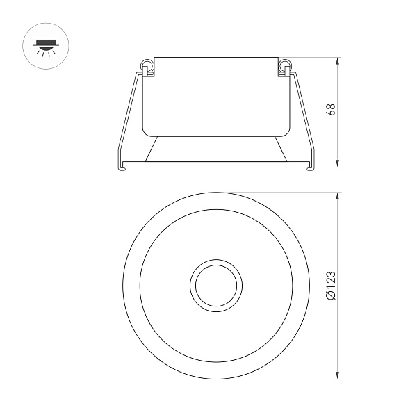 Светильник MS-HARBOR-R123-20W Warm3000 (WH, 50 deg, 230V) (Arlight, IP20 Металл, 5 лет) Lednikoff