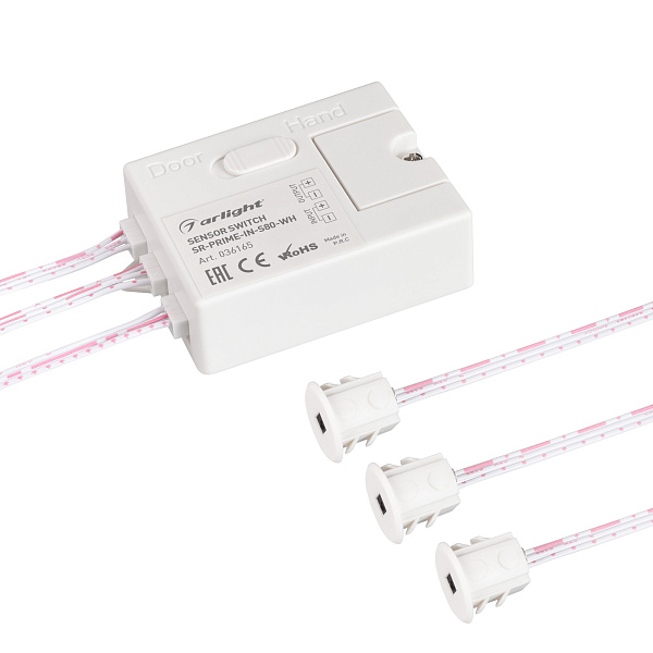 ИК-датчик SR-PRIME-IN-S80-WH (12-24V, 96-192W, DOOR/HAND) (Arlight, IP20 Пластик, 2 года) Lednikoff