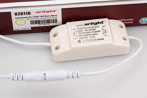 Светильник DL-192M-18W Warm White (Arlight, IP40 Металл, 3 года) Lednikoff