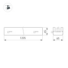 Светильник LGD-LUNGO-4TR-L1200-39W-60W Warm3000 (Белый, двойной асимметричный 2х20 deg, 230V) (Arlight, IP20 Металл, 5 лет)