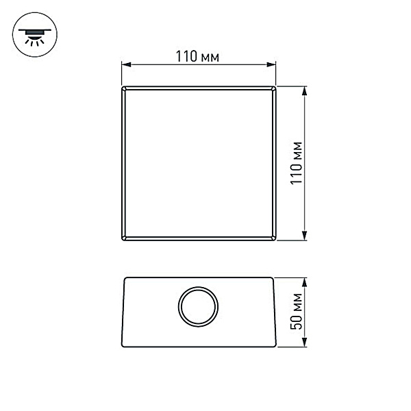 Светильник LGD-Wall-Quad-76G-8W Warm White (Arlight, IP54 Металл, 1 год) Lednikoff