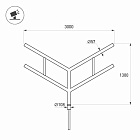 Кронштейн OXOR-SY4-3000x108-L1300 BLACK (Arlight, Сталь) Lednikoff