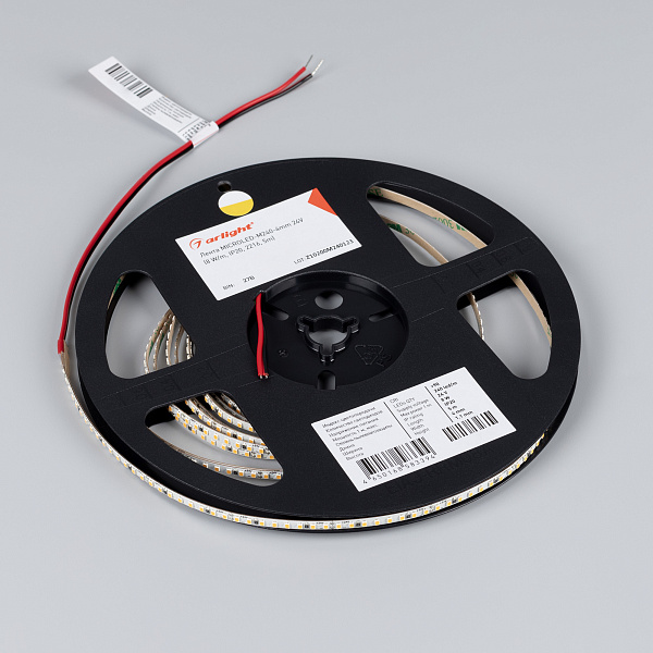 Светодиодная лента MICROLED-M240-4mm 24V Day5000 (8 W/m, IP20, 2216, 5m) (Arlight, 130 лм/Вт) Lednikoff