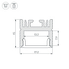 Профиль LINE-1716-2000 ANOD (Arlight, Алюминий) Lednikoff