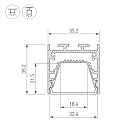 Профиль LINE-3535-TRAY-2000 BLACK (Arlight, Алюминий) Lednikoff