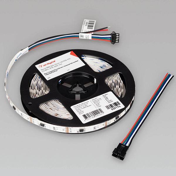 Светодиодная лента DMX-B60-10mm 12V RGB-PX3 (14 W/m, IP20, 5060, 5m) (Arlight, -) Lednikoff