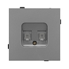 Механизм компьютерной розетки двойной SCT-TENDO-MPC2-PL-GR (RJ-45, CAT6) (Arlight, Графитовый) Lednikoff