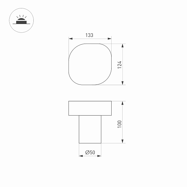 Светильник LGD-SWAMP-BOLL-H100-7W Warm3000 (GR, 93 deg, 230V) (Arlight, IP65 Металл, 3 года) Lednikoff