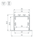 Профиль LINIA49-F-S-2000 ANOD (Arlight, Алюминий) Lednikoff