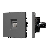 Механизм телефонной розетки SCT-NOBE-MTL1-SFPL-GR (RJ-11, 4C) (Arlight, Серый базальт)