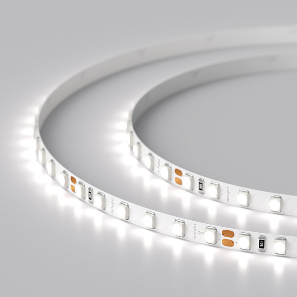 Светодиодная лента RT 2-5000 24V White6000 5mm 2x (3528, 600 LED, LUX) (Arlight, 9.6 Вт/м, IP20) Lednikoff
