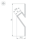 Профиль ARH-DECORE-S12-CAVE-F-2000 ANOD (Arlight, Алюминий) Lednikoff