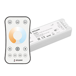 INTELLIGENT ARLIGHT Диммер SMART-SET-PWM-102-72-MIX-SUF White (12-24V, 2x5A, ПДУ RING 10кн, 2.4G) (IARL, Контроллер)