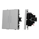 ARL NOBE Выключатель звонковый 2 кл подсветка софт-тач никель SWT-MKR2-SFPL-L-IS (250V, 10A) (Arlight, -) Lednikoff