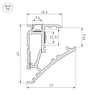 Профиль SHELF-600-2000 ANOD (Arlight, Алюминий) Lednikoff