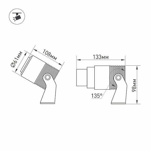 Светильник ALT-RAY-ZOOM-R61-12W Day4000 (DG, 10-60 deg, 230V) (Arlight, IP67 Металл, 3 года) Lednikoff