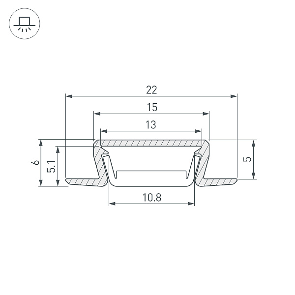 Профиль MIC-FS-3000 ANOD BLACK (Arlight, Алюминий) Lednikoff