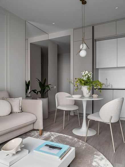 Жилой интерьер квартиры в ЖК "Метрополия"