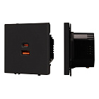 Механизм розетки с быстрой USB зарядкой SCT-NOBE-MUAC-SFPL-FC-BK (65W, QC3) (Arlight, Черный оникс) Lednikoff