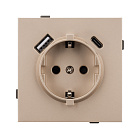 Механизм розетки с USB зарядкой SCT-TENDO-MUAC-PL-GD (230V, 16A) (Arlight, Песочный) Lednikoff