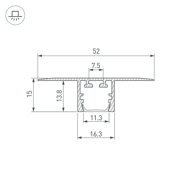 Профиль PDS-T-HIDE-2000 (Arlight, Алюминий) Lednikoff
