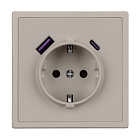 Механизм розетки с USB зарядкой SCT-NOBE-MUAC-SFPL-CA (230V, 16A) (Arlight, Кашемир) Lednikoff