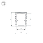 Профиль SL-MINI-8-2000 ANOD (Arlight, Алюминий) Lednikoff
