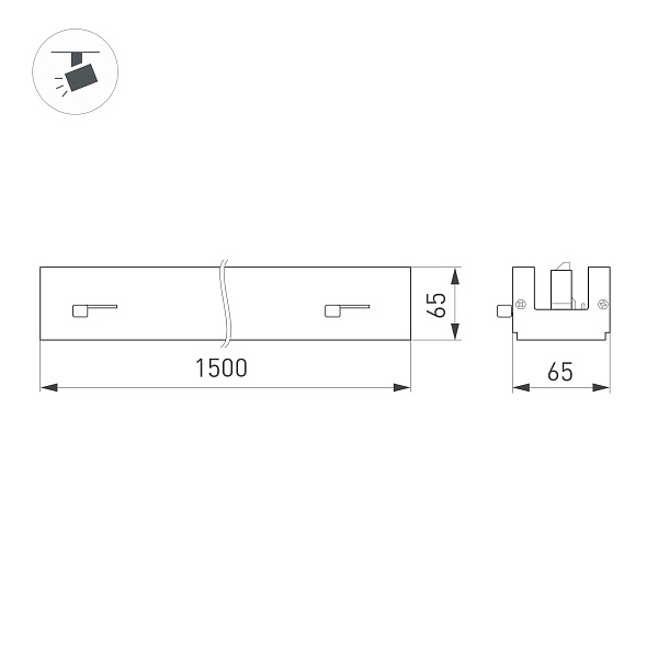 Светильник LGD-LUNGO-4TR-L1500-51W-75W Warm3000 (Белый, двойной асимметричный 2х20 deg, 230V) (Arlight, IP20 Металл, 5 лет)