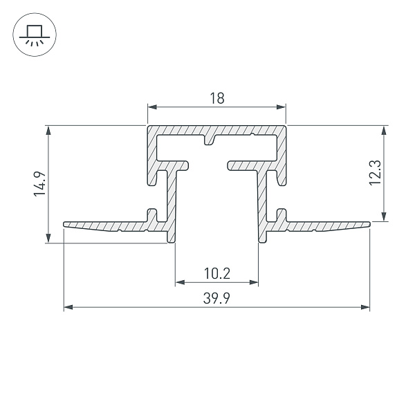Профиль-держатель TEK-PIK-1010-2000 (Arlight, Алюминий) Lednikoff
