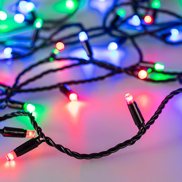 Светодиодная гирлянда ARD-STRING-CLASSIC-10000-BLACK-100LED-LIVE RGB-DMX (24V, 10W) (Ardecoled, IP65) Lednikoff