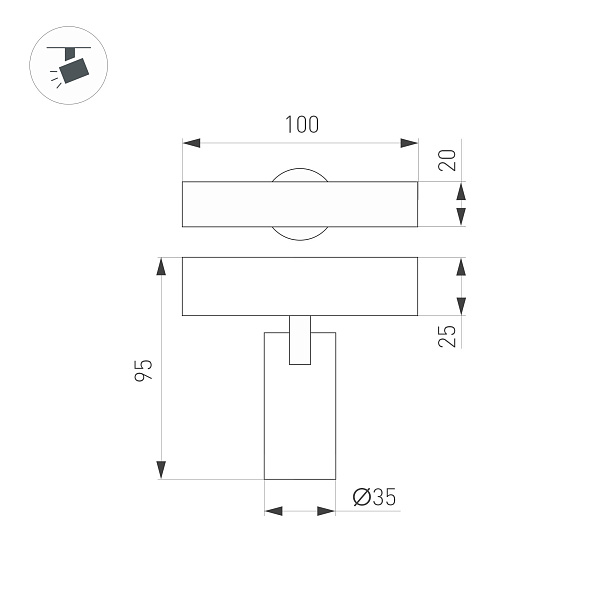 Светильник MAG-SPOT-25-R65-5W Day4000 (WH, 30 deg, 24V) (Arlight, IP20 Металл, 5 лет)