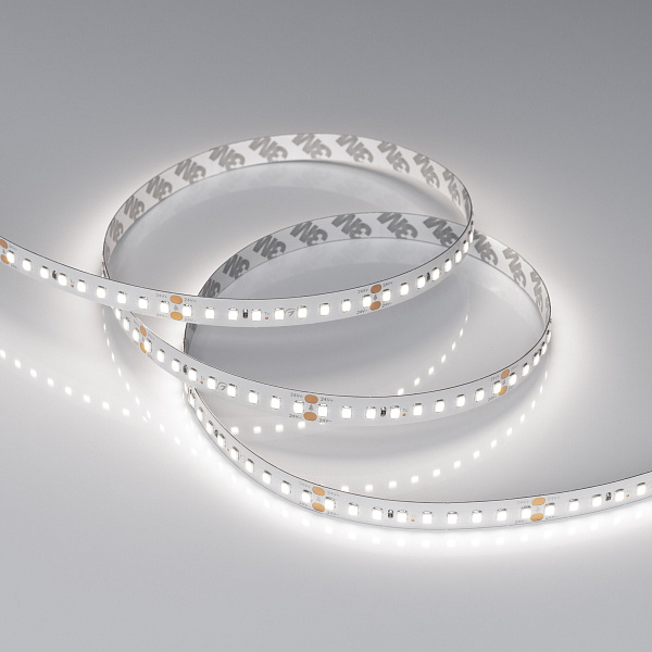 Светодиодная лента RT-A144-10mm 24V White6000 (7.7 W/m, IP20, 2835, 5m) (Arlight, высок.эфф.200 лм/Вт) Lednikoff