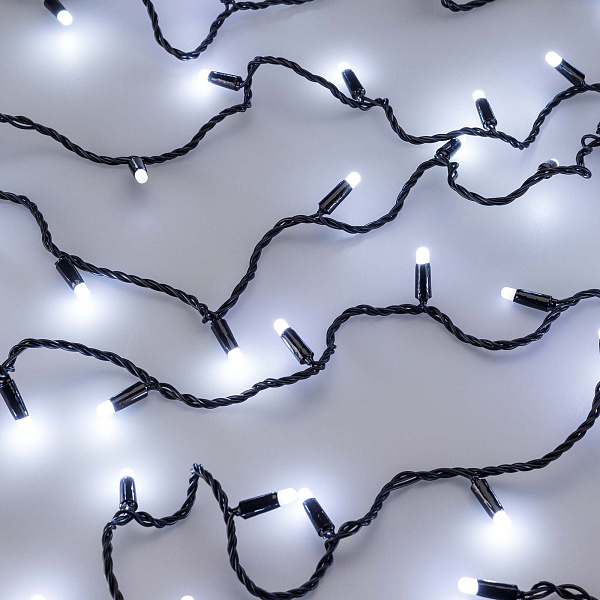 Светодиодная гирлянда ARD-STRING-CLASSIC-10000-BLACK-100LED-MILK-FLASH White (230V, 7W) (Ardecoled, IP65) Lednikoff