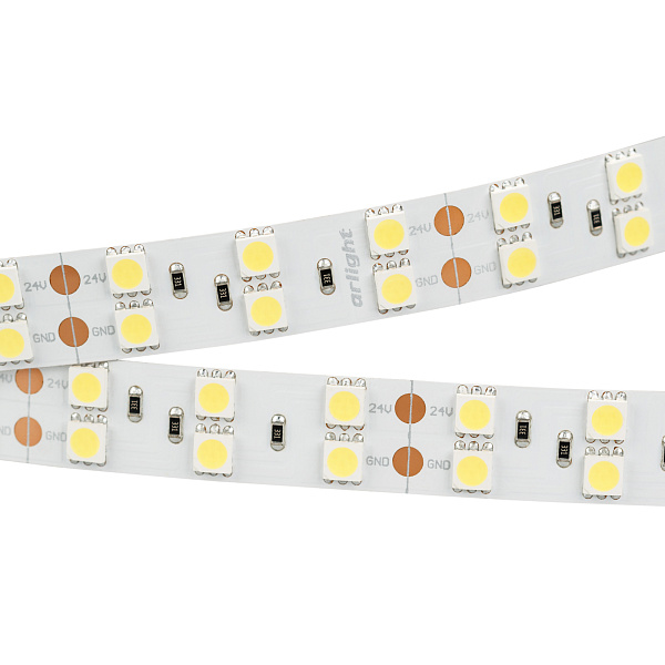 Светодиодная лента RT-B120-15mm 24V Day4000 (28.8 W/m, IP20, 5060, 5m) (Arlight, Открытый) Lednikoff