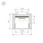 Профиль SL-SLIM-H13M-2000 BLACK (Arlight, Алюминий) Lednikoff