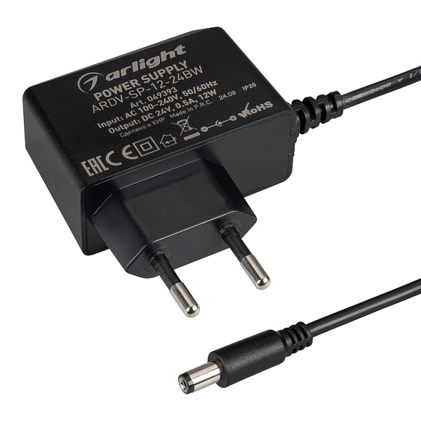 Блок питания ARDV-SP-12-24BW (24V, 0.5A, 12W) (Arlight, Адаптер, 5 лет) Lednikoff