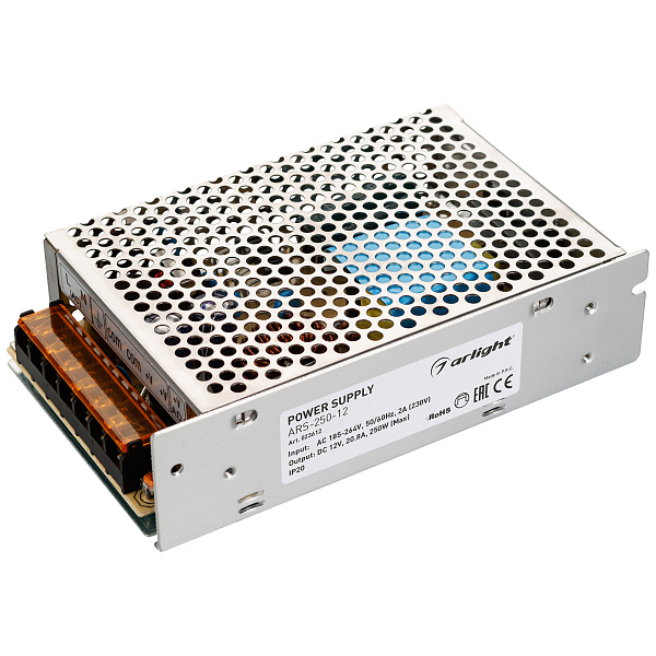 Блок питания ARS-250-12 (12V, 20,8A, 250W) (Arlight, IP20 Сетка, 2 года) Lednikoff