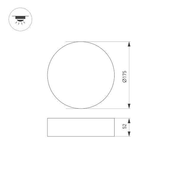 Светильник IM-RONDO-EMERGENCY-3H-R175-19W Day4000 (WH, 120 deg, 230V) (Arlight, IP40 Металл, 2 года) Lednikoff