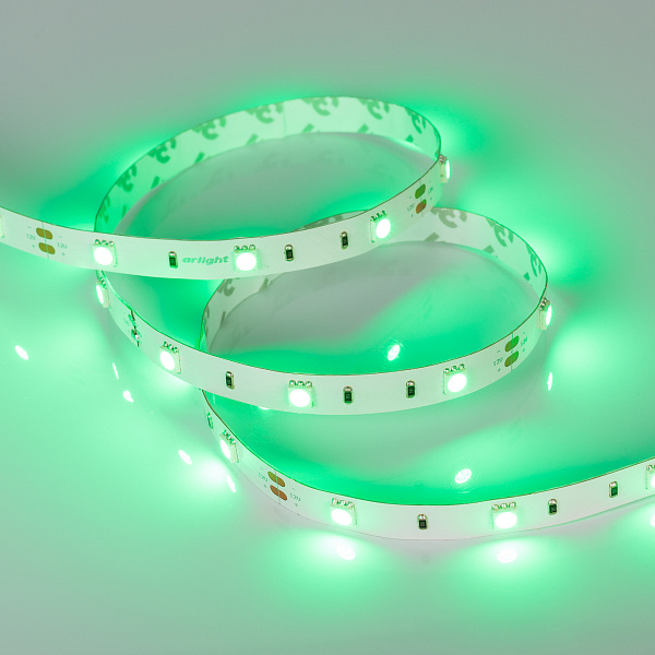 Светодиодная лента RT 2-5000 12V Green (5060, 150 LED, LUX) (Arlight, 7.2 Вт/м, IP20) Lednikoff